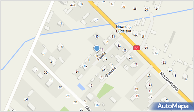 Budziska, Pawia, 6, mapa Budziska