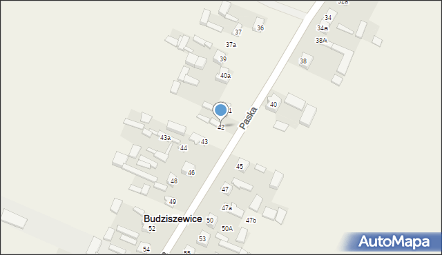 Budziszewice, Paska Jana Chryzostoma, 42, mapa Budziszewice