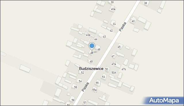 Budziszewice, Paska Jana Chryzostoma, 48, mapa Budziszewice