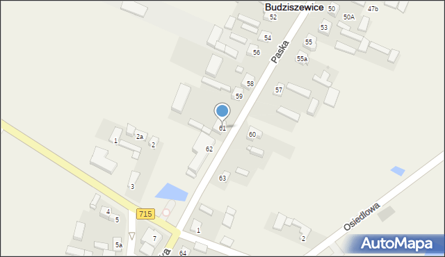 Budziszewice, Paska Jana Chryzostoma, 61, mapa Budziszewice