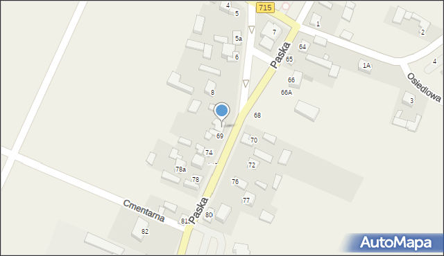 Budziszewice, Paska Jana Chryzostoma, 69B, mapa Budziszewice