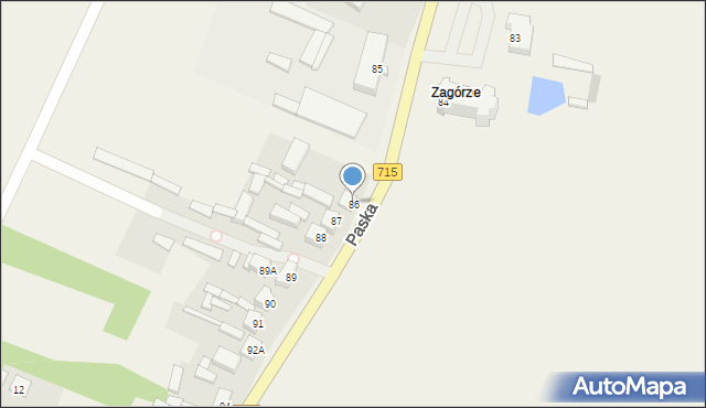 Budziszewice, Paska Jana Chryzostoma, 86, mapa Budziszewice
