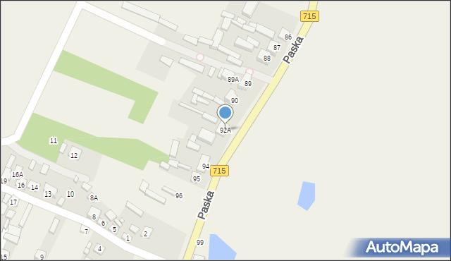 Budziszewice, Paska Jana Chryzostoma, 92A, mapa Budziszewice