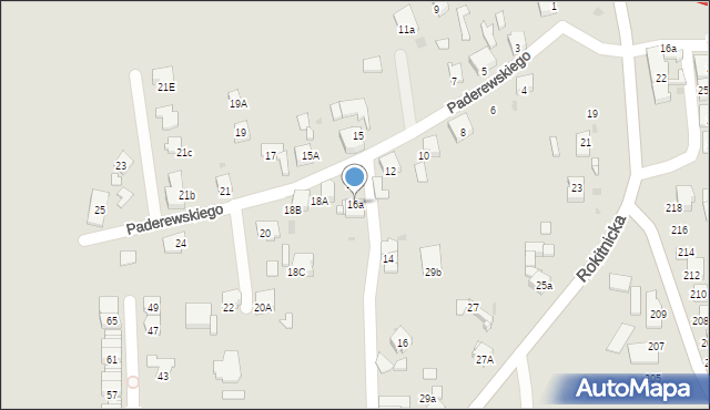 Bytom, Paderewskiego Ignacego Jana, 16a, mapa Bytomia