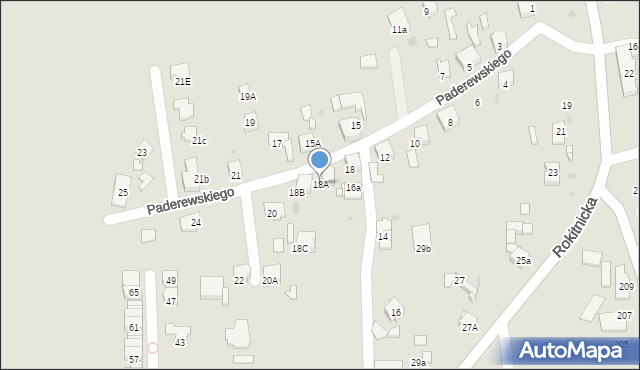 Bytom, Paderewskiego Ignacego Jana, 18A, mapa Bytomia