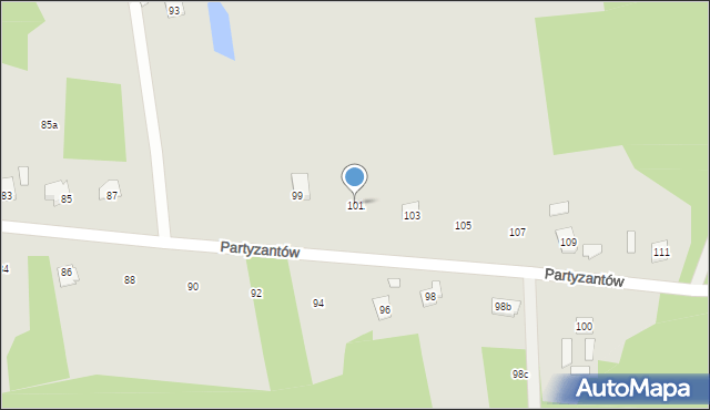 Cegłów, Partyzantów, 101, mapa Cegłów