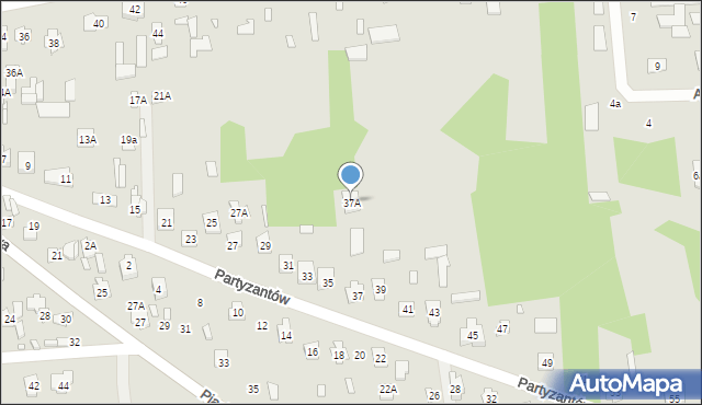 Cegłów, Partyzantów, 37A, mapa Cegłów