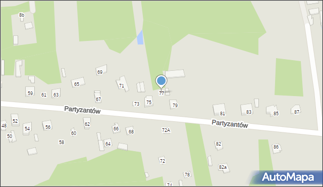 Cegłów, Partyzantów, 77, mapa Cegłów