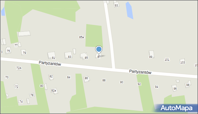 Cegłów, Partyzantów, 87, mapa Cegłów