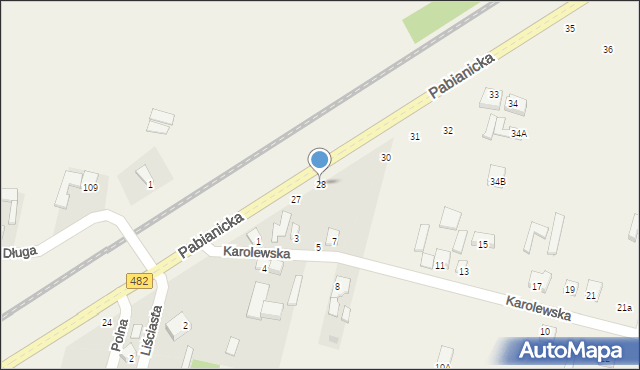 Chechło Pierwsze, Pabianicka, 28, mapa Chechło Pierwsze