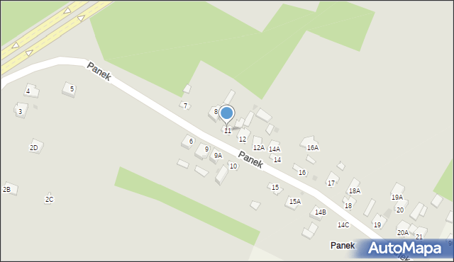 Chęciny, Panek, 11, mapa Chęciny