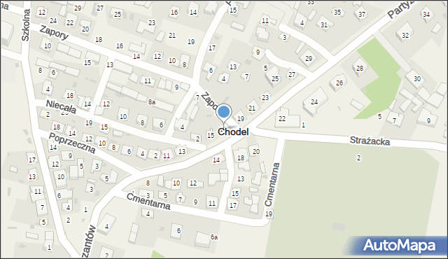 Chodel, Partyzantów, 17, mapa Chodel