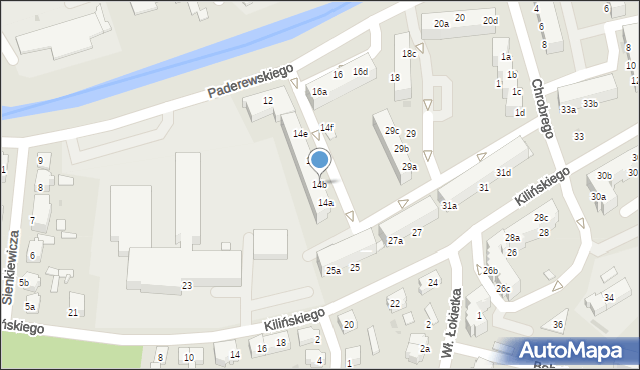 Chojnów, Paderewskiego Ignacego Jana, 14b, mapa Chojnów