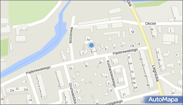 Chojnów, Paderewskiego Ignacego Jana, 5, mapa Chojnów