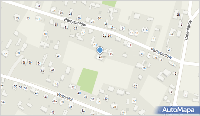 Choroń, Partyzantów, 17a, mapa Choroń