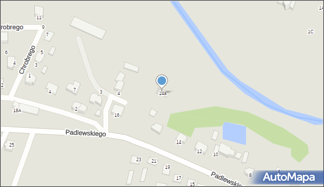 Chorzele, Padlewskiego Zygmunta, gen., 14a, mapa Chorzele