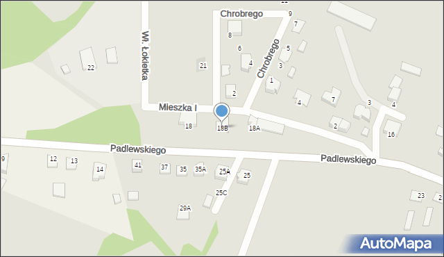 Chorzele, Padlewskiego Zygmunta, gen., 18B, mapa Chorzele