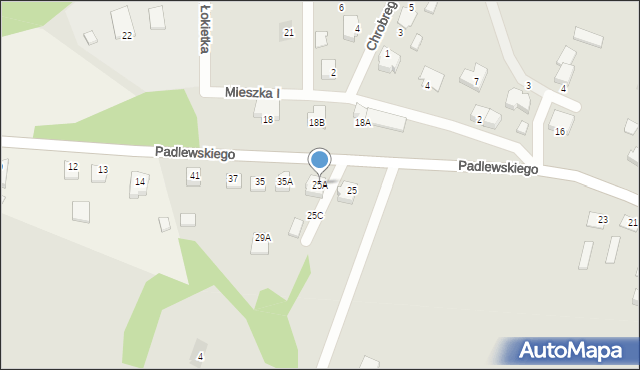 Chorzele, Padlewskiego Zygmunta, gen., 25A, mapa Chorzele