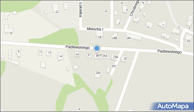 Chorzele, Padlewskiego Zygmunta, gen., 35, mapa Chorzele