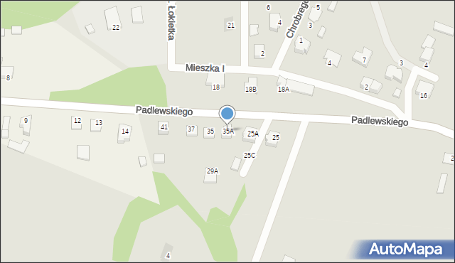 Chorzele, Padlewskiego Zygmunta, gen., 35A, mapa Chorzele