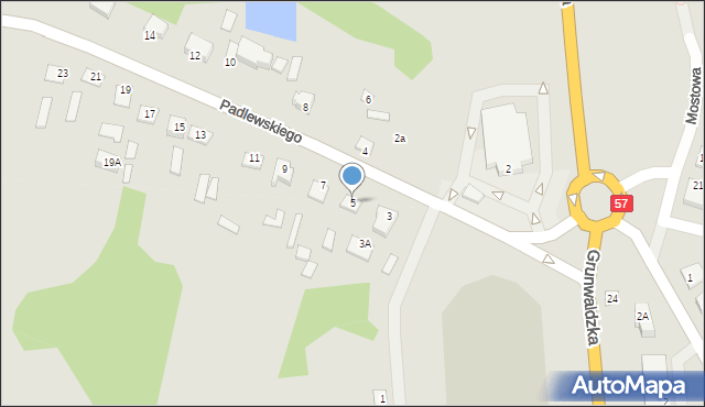Chorzele, Padlewskiego Zygmunta, gen., 5, mapa Chorzele