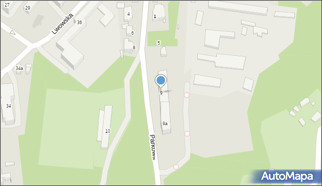 Chorzów, Parkowa, 9, mapa Chorzów