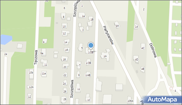 Chotomów, Partyzantów, 1/2B, mapa Chotomów