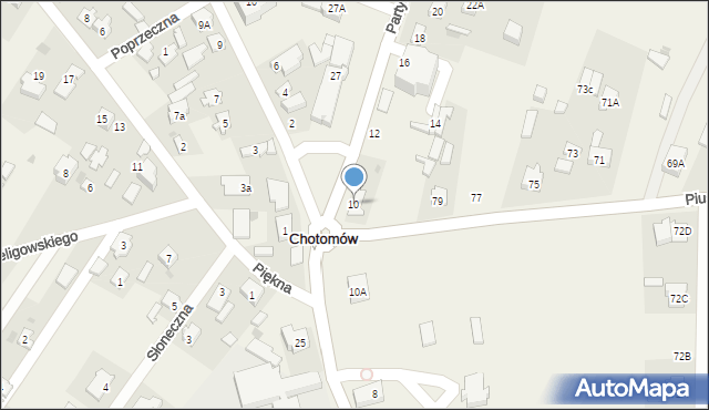 Chotomów, Partyzantów, 10, mapa Chotomów