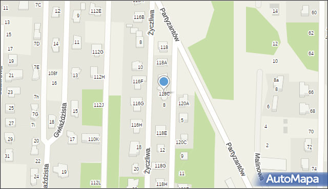 Chotomów, Partyzantów, 118C, mapa Chotomów