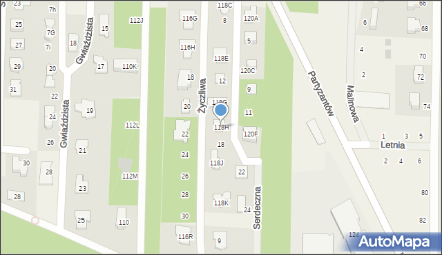 Chotomów, Partyzantów, 118H, mapa Chotomów