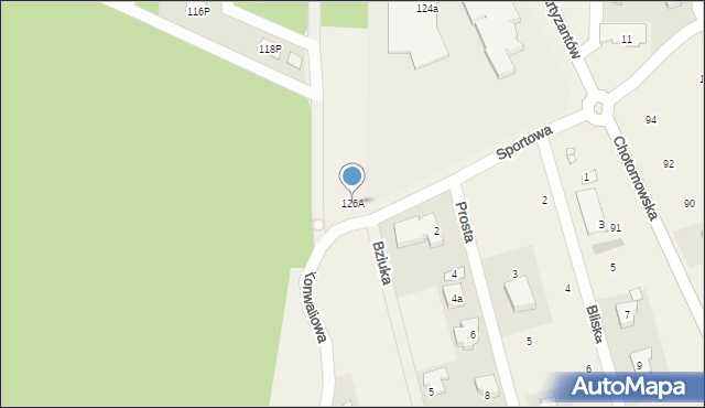 Chotomów, Partyzantów, 126A, mapa Chotomów