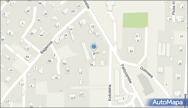 Chotomów, Partyzantów, 15, mapa Chotomów