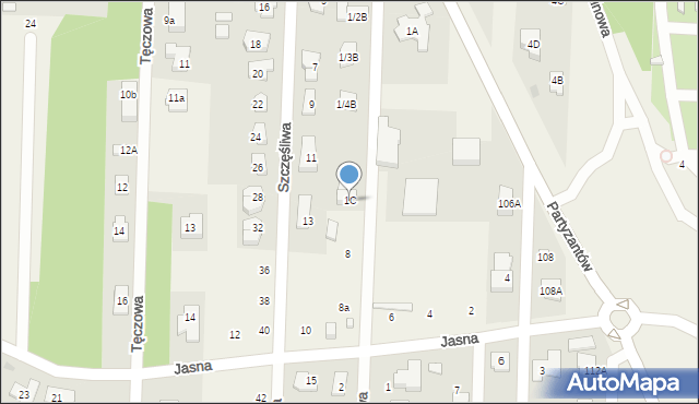 Chotomów, Partyzantów, 1C, mapa Chotomów