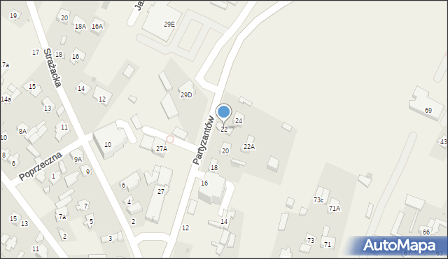 Chotomów, Partyzantów, 22, mapa Chotomów