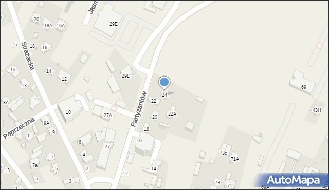 Chotomów, Partyzantów, 24, mapa Chotomów