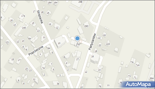 Chotomów, Partyzantów, 27A, mapa Chotomów