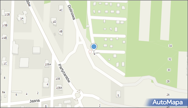 Chotomów, Partyzantów, 4, mapa Chotomów