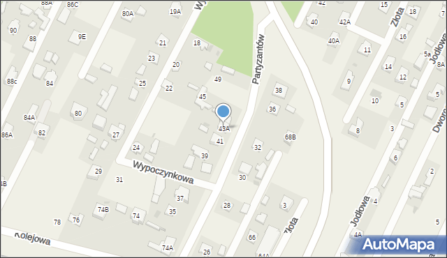 Chotomów, Partyzantów, 43A, mapa Chotomów