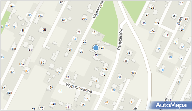 Chotomów, Partyzantów, 45, mapa Chotomów