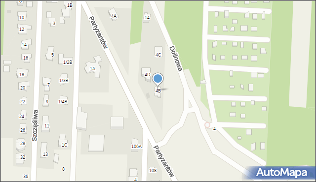 Chotomów, Partyzantów, 4B, mapa Chotomów