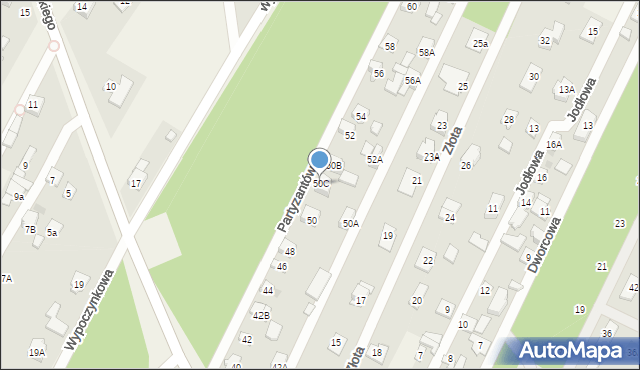 Chotomów, Partyzantów, 50C, mapa Chotomów