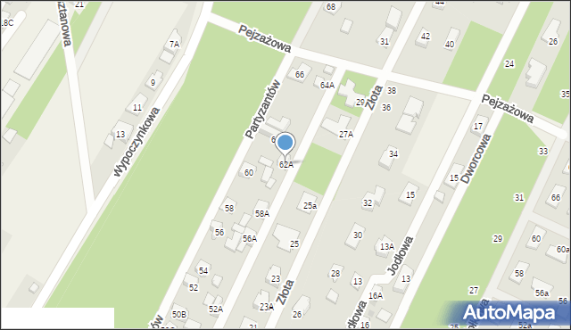 Chotomów, Partyzantów, 62A, mapa Chotomów