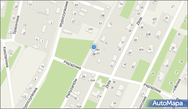 Chotomów, Partyzantów, 68, mapa Chotomów