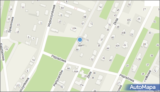 Chotomów, Partyzantów, 68A, mapa Chotomów