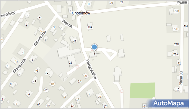 Chotomów, Partyzantów, 8, mapa Chotomów