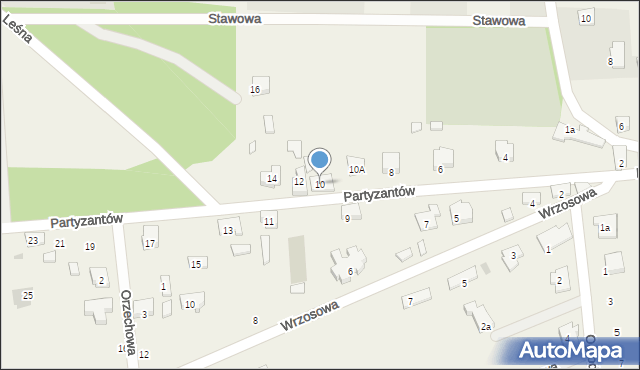 Chwalęcice, Partyzantów, 10, mapa Chwalęcice