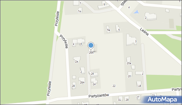 Chwalęcice, Partyzantów, 26A, mapa Chwalęcice