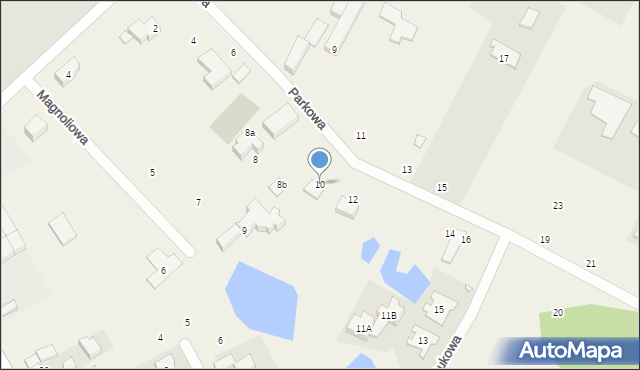 Chyby, Parkowa, 10, mapa Chyby