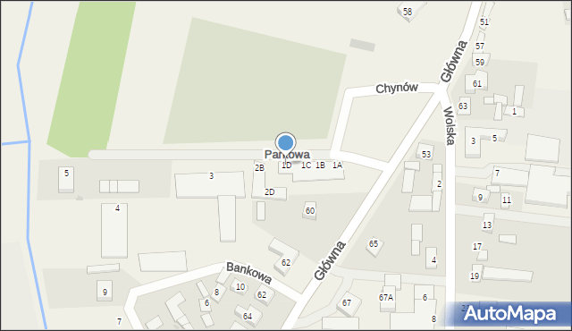 Chynów, Parkowa, 1D, mapa Chynów