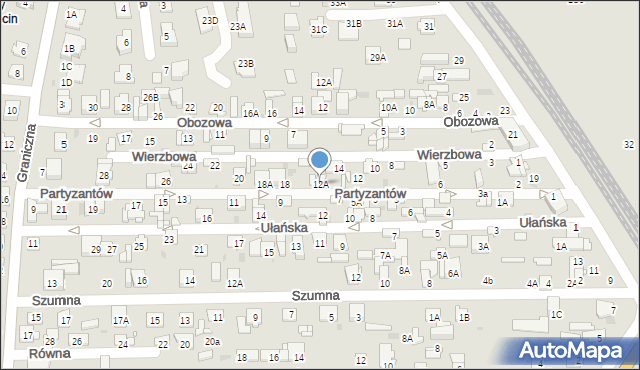 Ciechanów, Partyzantów, 12A, mapa Ciechanów